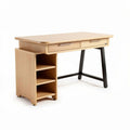 Wooden home office desk with two drawers and open shelves 120 x 60 x 75cm
