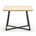 Wooden dining table with metal legs 120 x 80 x 75cm natural finish