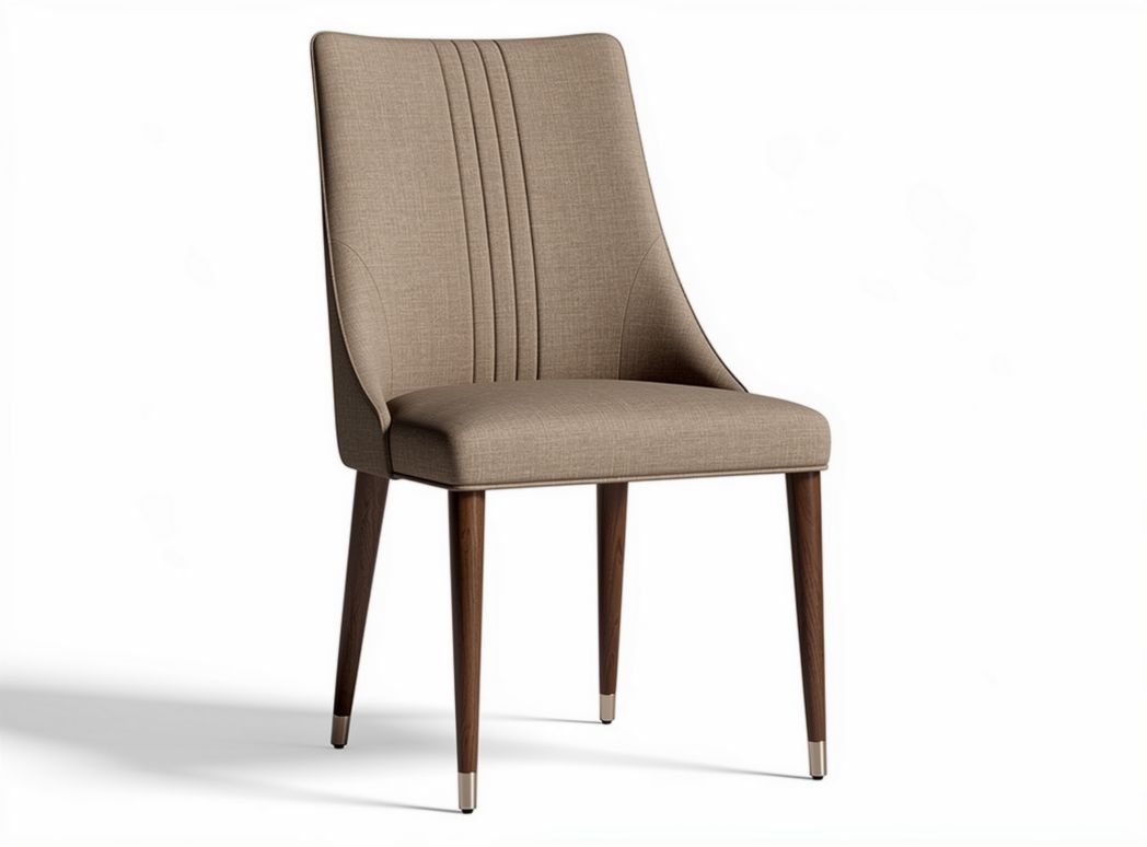 Modern dining chair with fabric upholstery and wooden legs 45 x 50 x 90cm