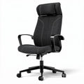 Ergonomic office chair with adjustable headrest and lumbar support fabric black 60 x 60 x 120cm