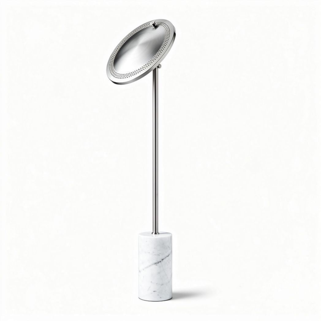 Marble and stainless steel floor lamp with adjustable shade 20 x 20 x 130cm