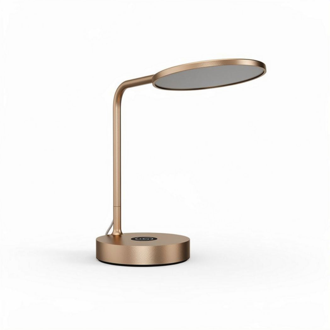 Touch control LED desk lamp in rose gold finish with adjustable brightness and modern design 30 x 15 x 45cm