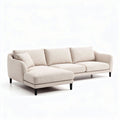 L-shaped sectional sofa in soft beige fabric with modern design 240 x 90 x 80cm